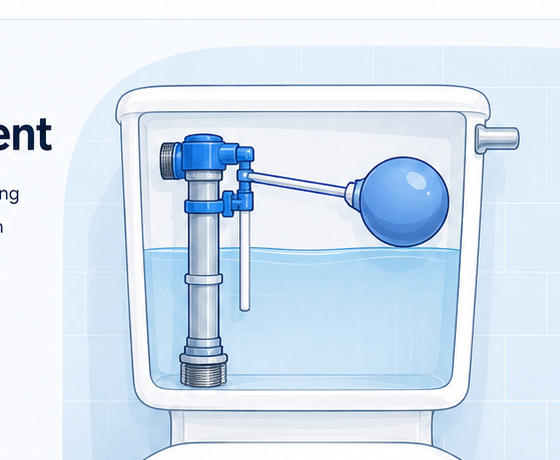 Illustration of a toilet cistern fill valve
