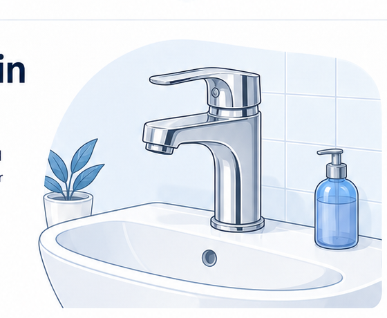 Illustration of a tap and sink